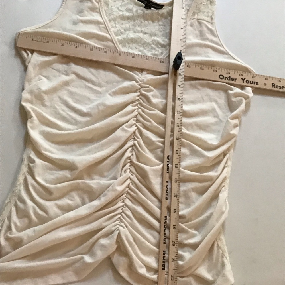Simply Irrestible XL ivory slimming shirred front & lace back with stretch